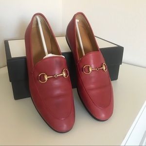 GUCCI RED LEATHER LOAFERS